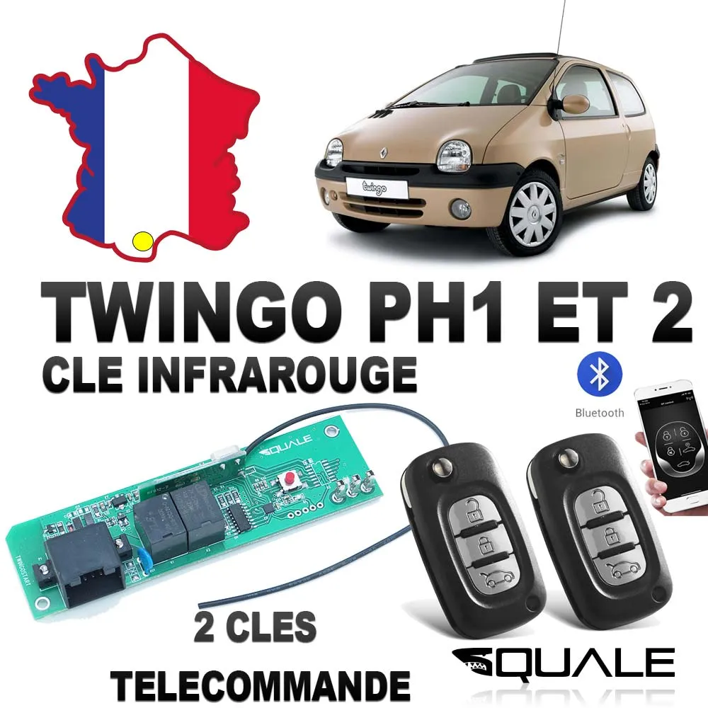 TWINGOSTART désactivation anti démarrage RENAULT TWINGO 1 Phase 1 et 2 avec 2 clés télécommandes
